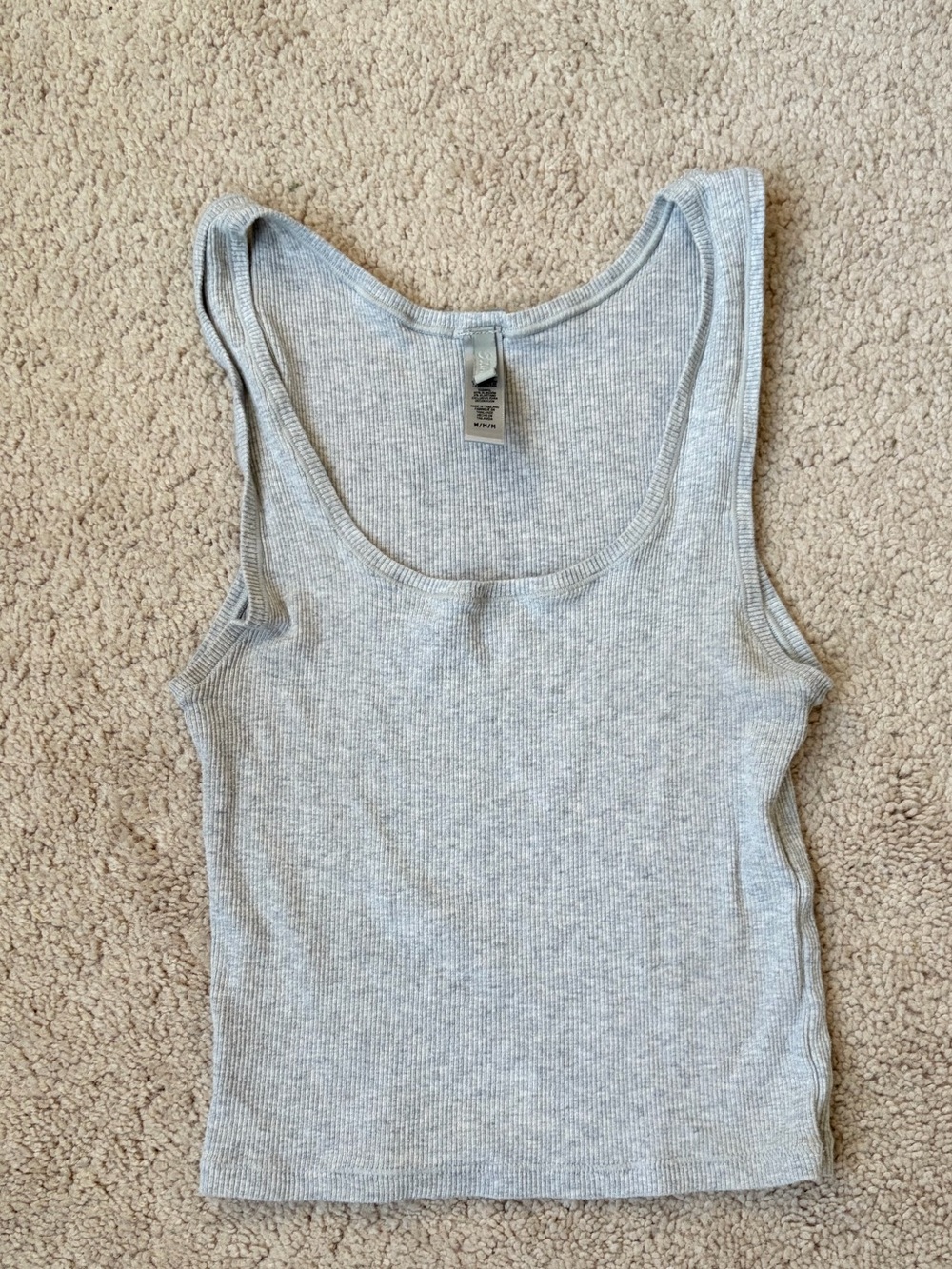 SKIMS Cotton Ribbed Tank Top in Light Heather Grey - Picture 2 of 6